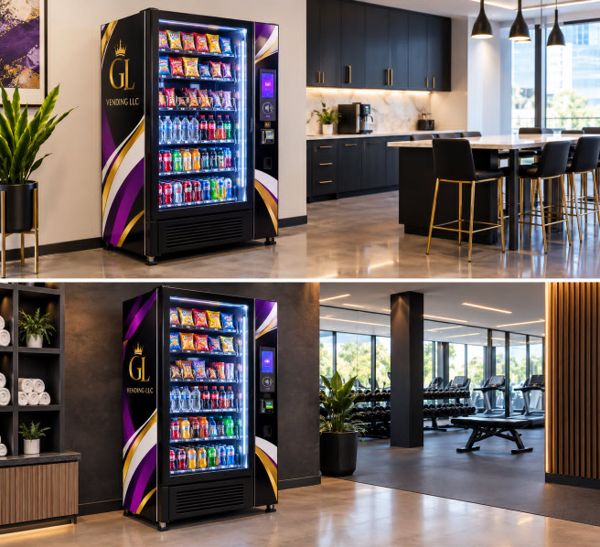 GL Vending combination snack and drink machines in office and gym locations
